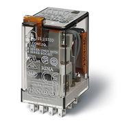 Finder serie 55 - Rele 4 contactos agni+au 6vdc pulsador +led+diodo