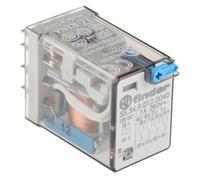 Finder Relé industrial Serie 55 12 VDC 4 contactos 5 A pulsador e indicador