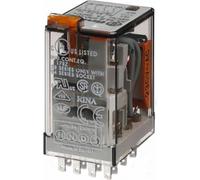 Rele finder 24vac 4ctos pulsador de prueba + indicador mecanico 7a/250