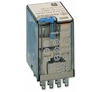 Finder serie 55 - Rele industrial 24vdc 4 contactos 5a pulsador +indicador