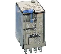 Finder Relé industrial Serie 55 24VDC 4 contactos 5 A pulsador + LED + diodo