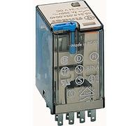 Finder serie 55 - Rele industrial 24vdc 4 contactos 5a pulsador +led+diodo