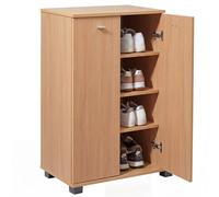 FineBuy Armario para Zapatos con 2 Puertas para 12 Pares de Zapatos 60x90x35 cm | Aparador de Zapatos Zapatero Haya