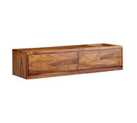 FineBuy Mueble TV Lowboard Colgante Mango Madera Maciza 108x25x34 cm Marrón | Soporte de TV de Diseño Moderno | Mueble de televisión de Pared