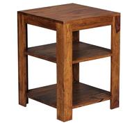 FineBuy pie de estantería estantería 60cm salón Sheesham madera maciza con 2 de almacenamiento mesa auxiliar de estilo rural diseño de productos naturales muebles para la habitación única de madera auténtica muebles de madera maciza