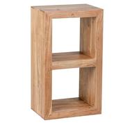 FineBuy pie estanterías 88cm Alta de Madera Maciza 2 estantes Mesa de diseño Estante de Madera Producto Natural