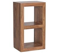 FineBuy pie estanterías 88cm Alta de Madera Maciza 2 estantes Mesa de diseño Estante de Madera Producto Natural