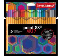 STABILO Rotulador de punta fina point 88 – Estuche ARTY 24 colores