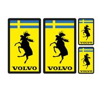 Finest Folia Juego de 4 pegatinas con emblemas de alce, compatibles con Volvo