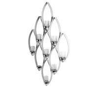 Fink MARUF, portavelas, lámpara de pared, acero inoxidable, martillado, color plateado, L. 46 cm, An. 6 cm, Alt. 84 cm, código: 143086