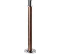 Fink MATADOR, Leuchter, Aluminio, Acero, Madera de acacia, Acabado brillante, Color plateado, Color marrón oscuro, Largo: 11,2 cm, Ancho: 11,2 cm, Alto: 48 cm, 140254