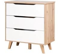 FINLANDEK Cajonera VANKKA Escandinava Roble Blanco Mate