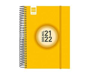 Finocam Agenda 2021 2022 1 Día página Septiembre 2021, Agosto 2022 12 meses, Espir Color Amarillo Catalán, E10-155x212 (mediano)