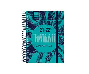 Finocam Agenda 2021 2022 1 Día página Septiembre 2021, Junio 2022 10 meses y Julio/Agosto resumidos 8º, 120x164 Secundaria Hawaii Español