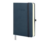 Finocam - Agenda 2026 1 Día Página | Enero - Diciembre (12 meses) | Agenda Anual 2026 con goma elástica y 2 cintas punto | Tapa Dura Minimal Textura - Azul - Español