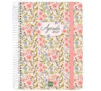 Finocam Agenda Cloe Espiral 16 Meses E10 155x212 mm Tapa Dura Rosa 2026-2027