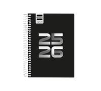 Finocam - Agenda Cool Curso 2025 2026 1 Día Página Septiembre 2025 - Junio 2026 (curso lectivo) + Julio y Agosto resumidos Negro Catalán