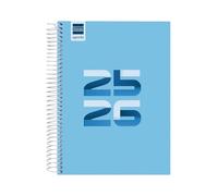 Finocam - Agenda Cool Curso 2025 2026 1 Día Página Septiembre 2025 - Junio 2026 (curso lectivo) + Julio y Agosto resumidos Azul Español