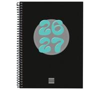 Finocam Agenda Cool Para Estudiantes Espiral 4º-155x212 mm Svh Negro Curso 2026-2027