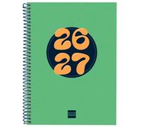 Finocam Agenda Cool para Estudiantes Espiral 4º SVH Verde 155x212 mm Curso 2026-2027