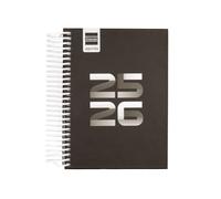 Finocam - Agenda Diva Curso 2025 2026 1 Día Página Septiembre 2025 - Junio 2026 (curso lectivo) + Julio y Agosto resumidos Negro Portugués
