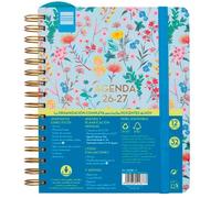 Finocam Agenda Docente Magistral Design Espiral Doble 4º Svh Flowers Curso 2026-2027 | A5 | Septiembre-Agosto | Para Profesores y Educadores