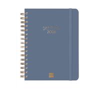 Finocam Agenda E10 155x212mm 2026 Dia Pagina Azul Tapa Dura Antirrayaduras Espritual Goma Elástica Adhesivos Festivos España Español
