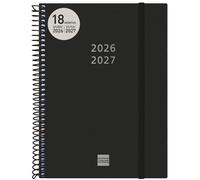 FINOCAM AGENDA ESCOLAR 26-27 E10 2DP 18M NEGRO ESPIRAL