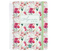 Finocam Agenda Espiral Cloe E10-155x212 mm 1Dp Tapa Dura Verde 2026 Agenda Español