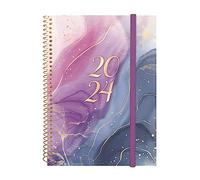 Finocam - Agenda Espiral Design Collection 2024 Semanier Horizontal Enero 2024 - Diciembre 2024 (12 meses) Goldy Francés, MEDIO - E10 - 155x212 mm