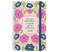 Finocam Agenda Espiral Design Collection E5-117x181 mm Svh Tapa Pp Imposible 2026 con Goma Elástica