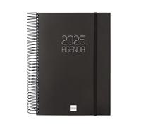 Finocam - Agenda Espiral Opaque 2025 1 Día Página Enero 2025 - Diciembre 2025 (12 meses) Negro Español