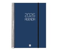 Finocam - Agenda Espiral Opaque 2026 Azul Enero 2026 - Diciembre 2026 (12 meses) Español 1 day page E40 - 210x297mm