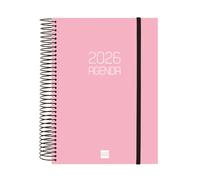 Finocam - Agenda Espiral Opaque 2026 Rosa Enero 2026 - Diciembre 2026 (12 meses) Español 1 day page E10 - 155x212mm