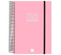 Finocam Agenda Espiral Opaque E10-155x212 mm 1Dp Tapa Pp Rosa 2026 Español