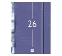 Finocam - Agenda Espiral Year 2026 Azul Enero 2026 - Diciembre 2026 (12 meses) Catalán 1 day page E40 - 210x297mm