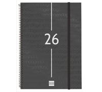 Finocam - Agenda Espiral Year 2026 Negro Enero 2026 - Diciembre 2026 (12 meses) Catalán Vertical view w 40 - 210x297mm