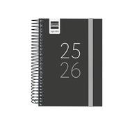 Finocam - Agenda Secundaria Curso 2025 2026 1 Día Página Septiembre 2025 - Junio 2026 (curso lectivo) + Julio y Agosto resumidos Negro Español