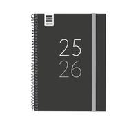 Finocam - Agenda Secundaria Curso 2025 2026 Semana Vista Horizontal Septiembre 2025 - Junio 2026 (curso lectivo) + Julio y Agosto resumidos Negro Catalán