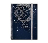 finocam Agenda semanal 2022 horizontal, de enero 2022 a diciembre 2022 (12 meses) E10-155x212 mm Espiral Design Collection Moon Italiano
