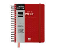 Finocam - Agenda Tempus 16 Meses 2023 2024 Semana Vista Vertical Septiembre 2023 - Diciembre 2024 (16 meses) Rojo Español