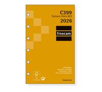 Finocam c399 recambio para agendas classic - anual 2026 - hojas microperforadas - formato 603 - 79x6x127mm - semana vista horizontal - color blanco