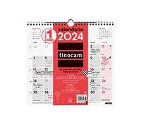Finocam - Calendario 2024 Neutro de Pared para Escribir Enero 2024 - Diciembre 2024 (12 meses) Español