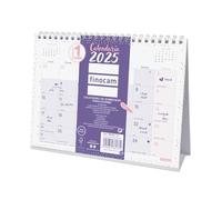 Finocam - Calendario Chic de Sobremesa para Escribir 2025 Mes Vista Enero 2025 - Diciembre 2025 (12 meses) Chic Morado Español