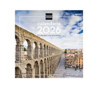 Finocam - Calendario de pared 2026 30x30 cm Mes Vista Enero - Diciembre 2026 + Sep.- Dic. 2025 (4 meses) reducidos | Calendario 2026 | Imágenes Ciudades - Español
