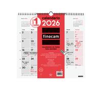 Finocam - calendario de pared 2026 mes vista enero - diciembre (12 mes