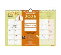 Finocam - Calendario de pared 2026 Mes Vista Enero - Diciembre 2026 + Sep.- Dic. 2025 (4 meses) reducidos | Calendario 2026 | Planificador mensual Grafik - Español