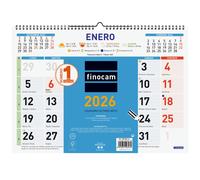 Finocam - calendario de pared 2026 mixto mes vista enero - diciembre (