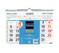 Finocam - Calendario de Pared 2026 Números grandes Mes Vista Enero - Diciembre (12 meses) | Calendario 2026 para anotar | Planificador mensual Trendy Color Catalán