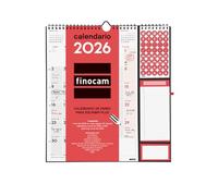 Finocam - Calendario de pared 2026 Plus Mes Vista Enero - Diciembre (12 meses) | Calendario 2026 para anotar | Planificador mensual Neutro - Español